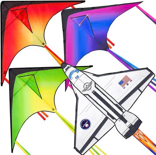 JOYIN Large Delta Kites - Easy to Fly Airplane & Spaceship Designs | Perfect for Kids & Adults