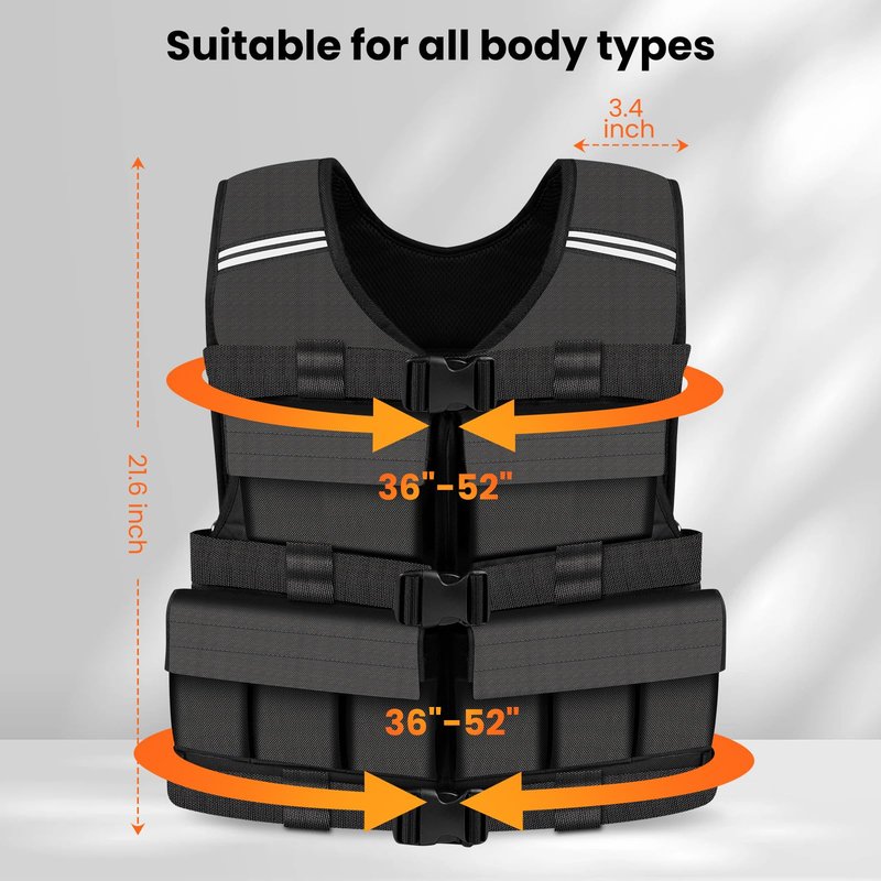 DMDG Adjustable Weighted Vest for Men Woman With Shoulder Pads 2lbs-40lbs, Weight Vest For Walking, Rucking, Cross Training, Running, Muscle Building - Breathable, Comfortable, Washable(2LB-40LB)