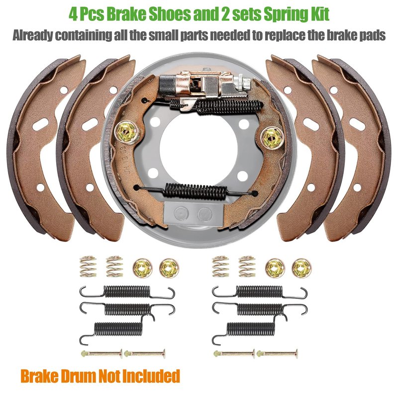 10L0L Golf Cart Brake Shoes,Brake Pads and Bendex Drum Brake Spring Kit for Yamaha 1993-Up G14, G16, G19-G22 and 1996-Up TXT/ST350/Workhorse/Medalist 1997 UP OEM 27943G01 27945G01 70794G01 70795G01