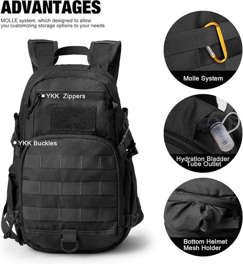 Mardingtop Small Tactical Backpack - Versatile Molle Design for Hiking & Cycling | 15L/25L Options