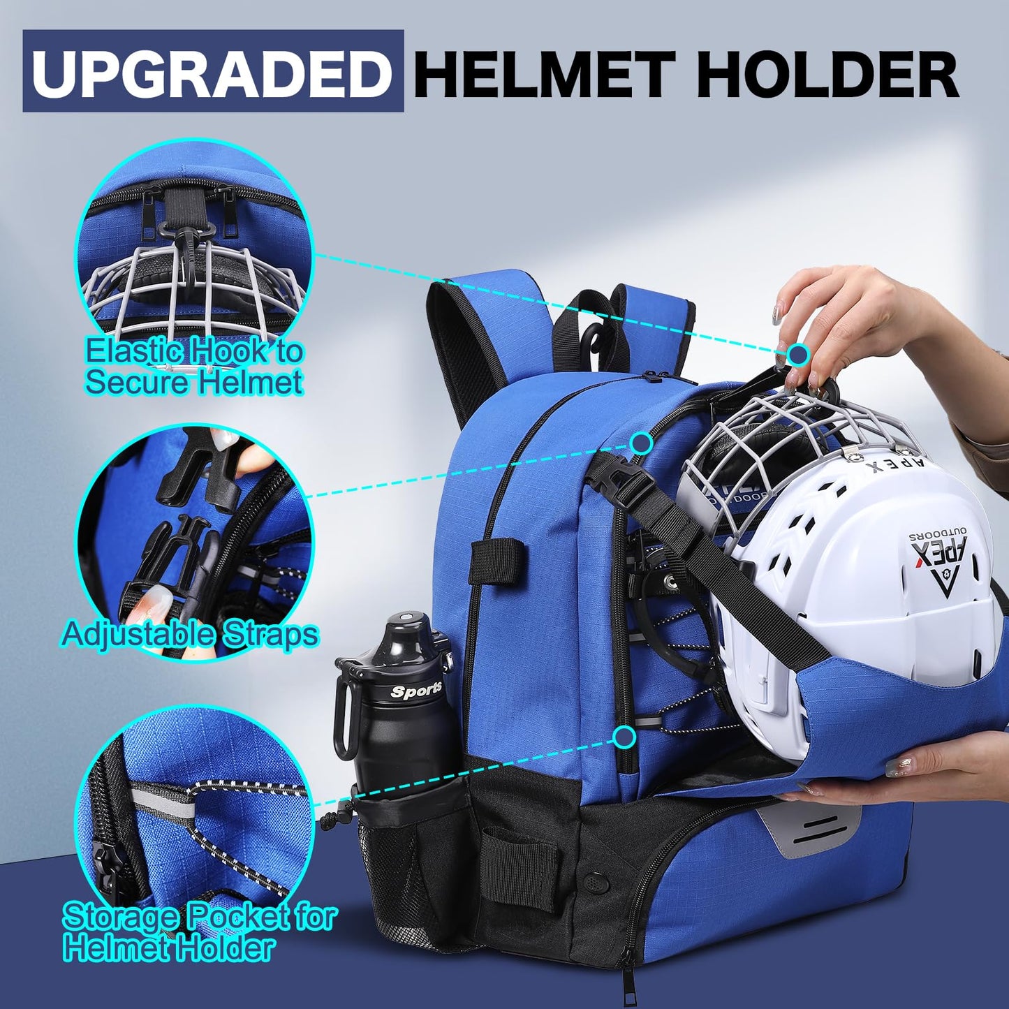 Apex Outdoors Lacrosse Bag, Large Lacrosse Backpack with Two Stick Holders
