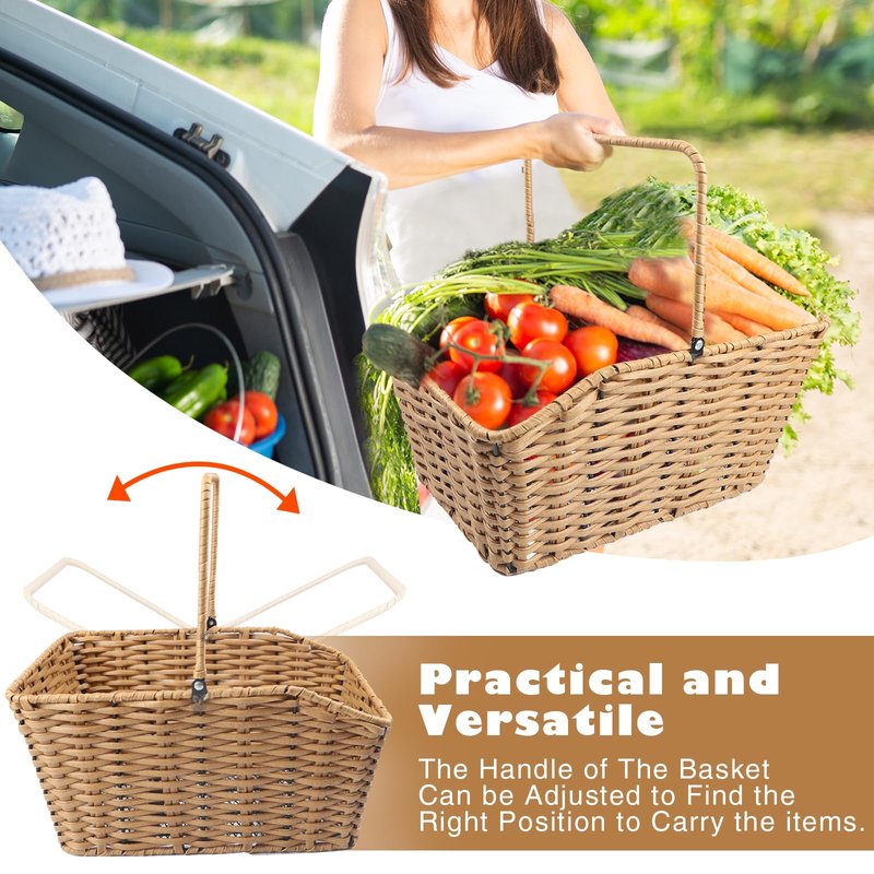 ZUKKA Rear Bike Basket Woven Bike with Waterproof Cover & Cargo Net Tail Basket Large Capacity Bicycle Basket with Installation Tools Fits for Most Rear Bike Racks