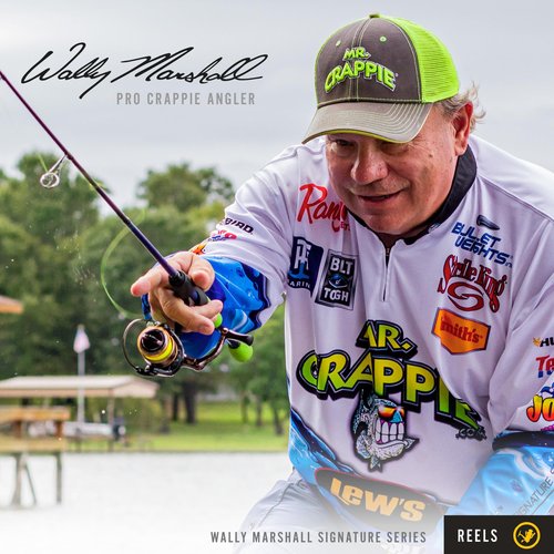 Lew’s Wally Marshall Signature Series Spinning Fishing Reel, Size 50 Reel, 5.0:1 Gear Ratio, Graphite Frame and Rotor, Interchangeable Retrieve