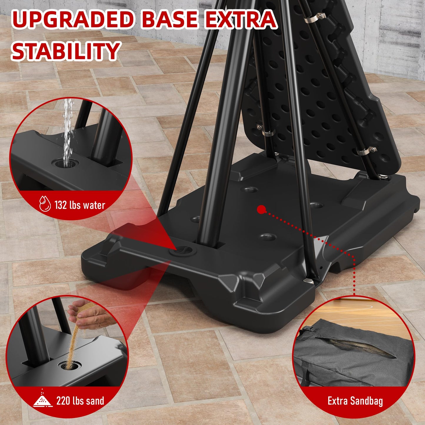 Cofiyard Basketball Hoop Outdoor with 44/48/54 Inch Shatterproof Backboard,10FT Height Portable Basketball Hoop with Sandbag, Adjustable Basketball Goal with Wheels