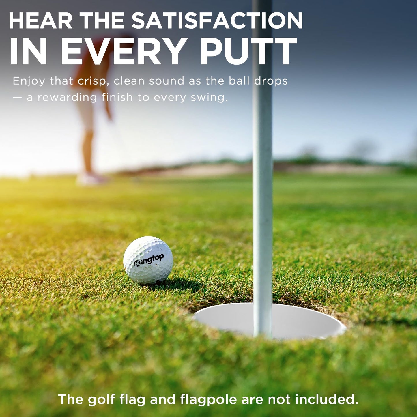 KINGTOP Golf Hole Cup – Fit PGA/USGA Standard, 4 Inches Height, Golf Accessories for Backyard Practice Putting Green, 4-Pack