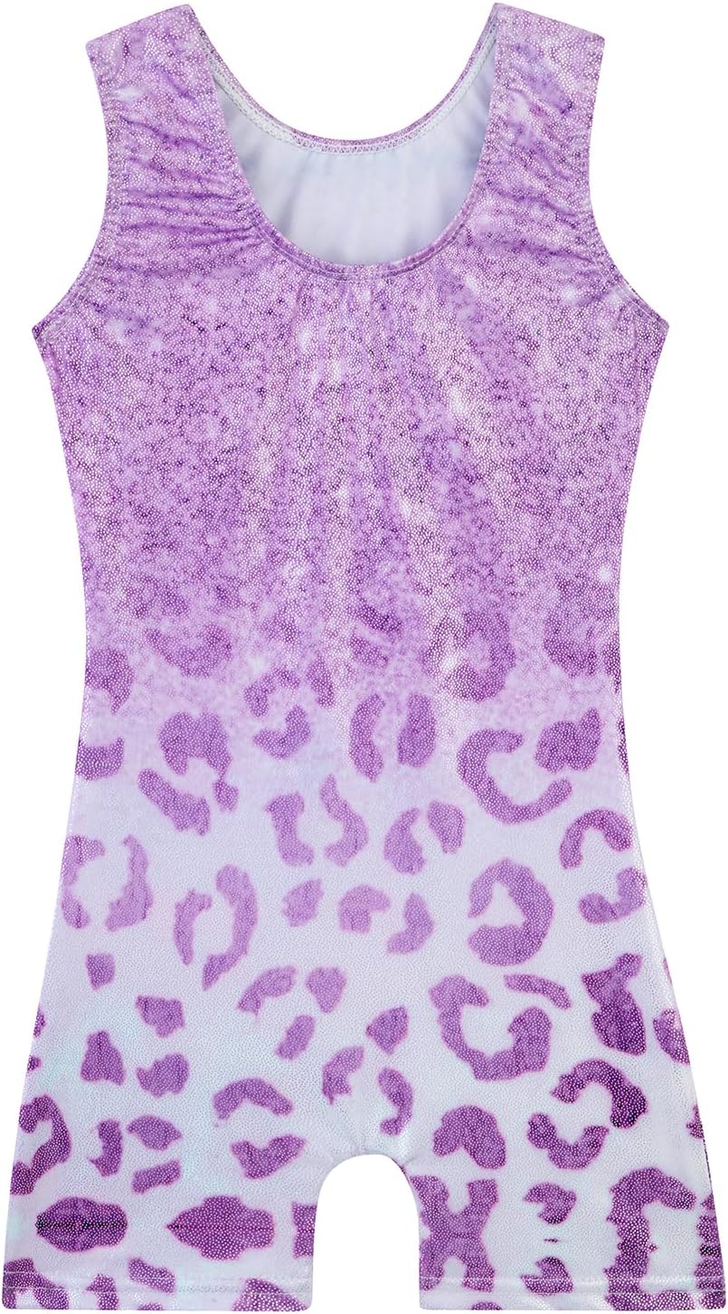 Skiennix Girls' Gymnastics Leotard - Shiny Mermaid Unicorn Design | Toddler Size, Blue & Hot Pink