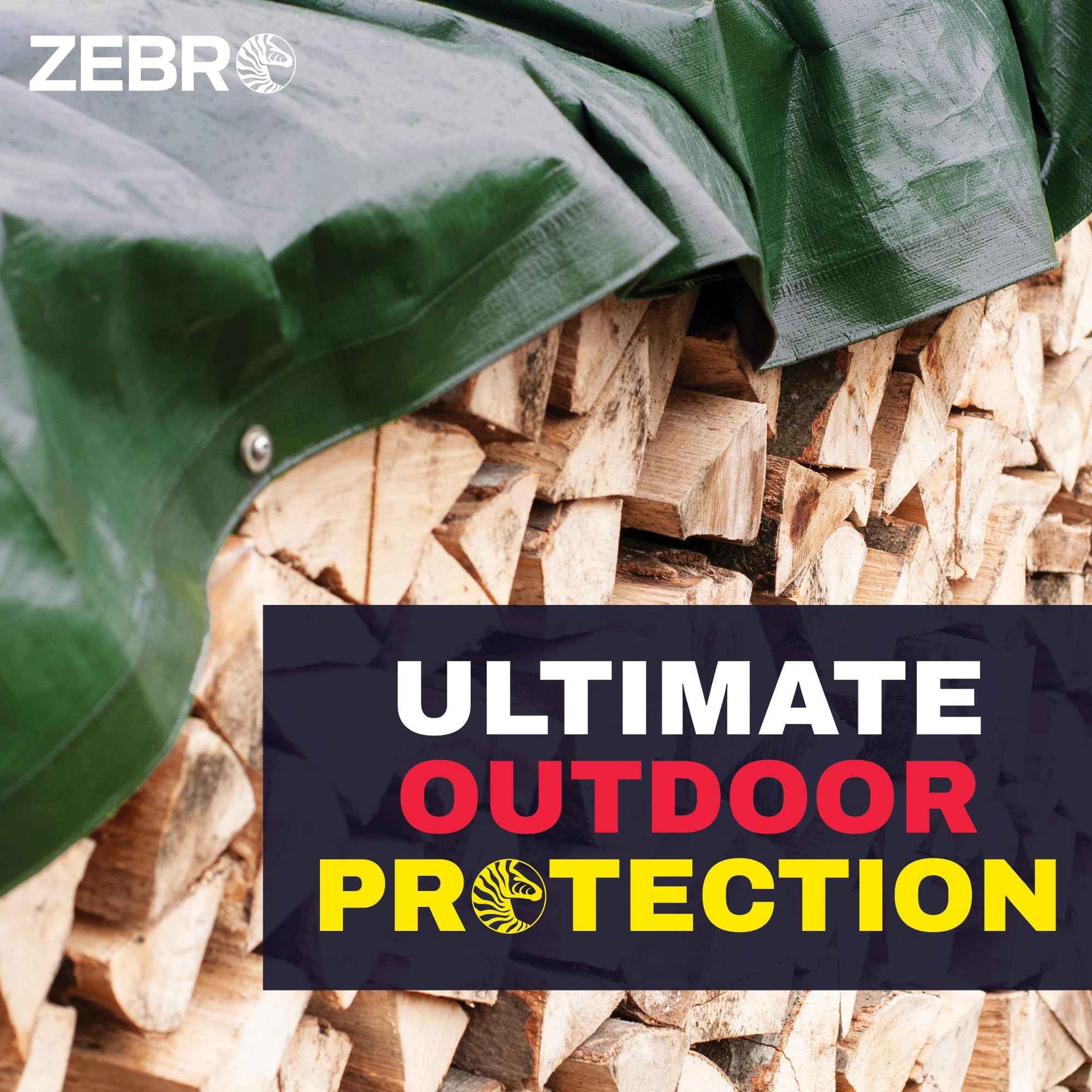 5' x 7' Green Heavy Duty Tarp with Grommets Reinforced - 16 Mil Thick - Double Sided Plastic Tarps Waterproof - Large Tarpaulin Cover for Outdoor Camping Over/Under Tent Tarp RV Roof Rain - Zebro