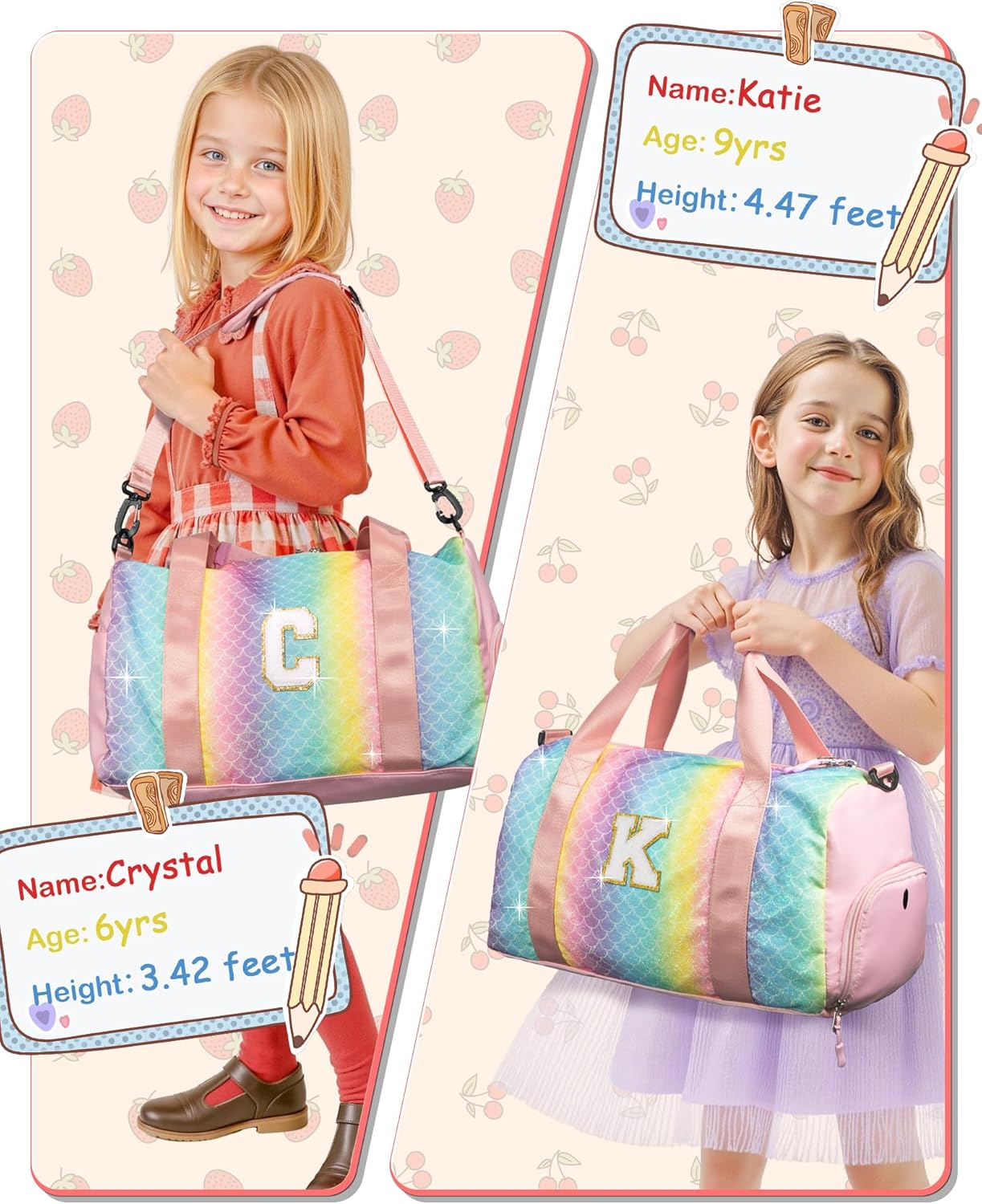 Skiennix Girl Gym Bag - Personalized Weekender Tote with Shoe Compartment & Makeup Pouch | Ideal Birthday & Graduation Gift (Letter Y)