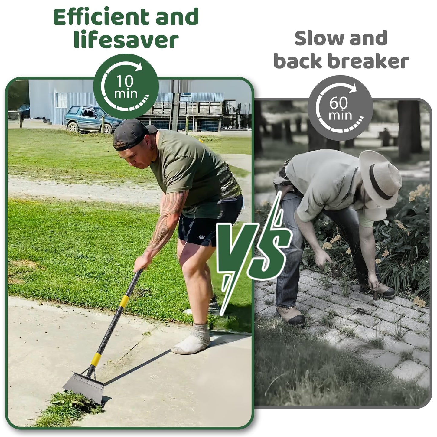 Garden Flat Shovel, Weeding Tool, 60 Inch Multifunctional Garden Cleaning Shovels, Heavy Duty Floor Scrapers Long Handle,Metal Weeding Scraper for Lawn Edging, Ice Scraper, Snow Shovel