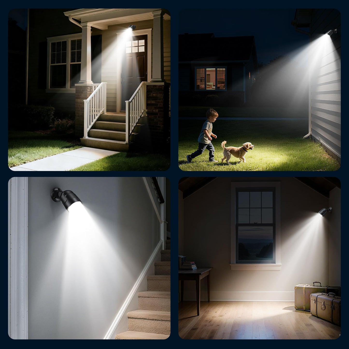 Mecanto Battery Operated Motion Sensor Light Outdoor, 4000mAh Rechargeable 600 Lumen 2 Modes(Dusk to Dawn) Battery Powered Spotlight Outdoor Waterproof for Porch, Garage, House