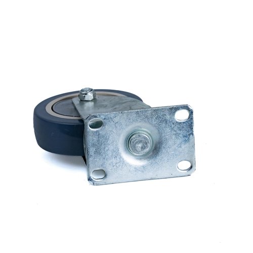 AlveyTech Front 4" Caster Wheel for Hoverboard Go-Kart Kits - Replacement Swivel Assembly, Shockproof Anti-Mark Gray Tire, Fork & Axle, and Durable Metal Alloy Mounting Plate
