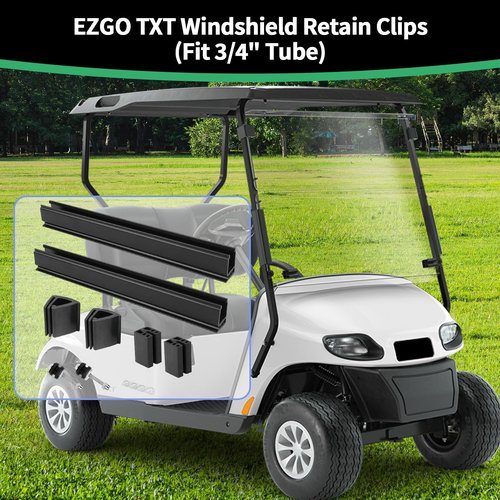 Golf Windshield Sash Clips Kit for EZGO TXT 1994-2013, Fit 3/4" (0.75 inch) Side Struts Tube Windshield Retaining Clips OEM #EGWHC12, EGWHC10 618485 (Not Fit EZGO RXV)