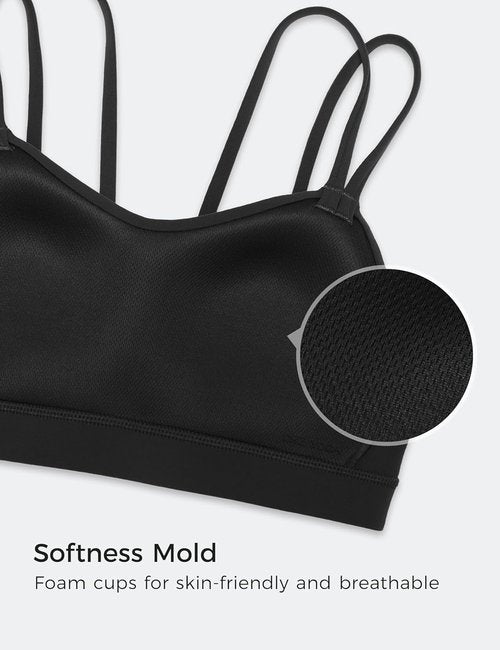 CRZ YOGA Sports Bra - Soft Butterluxe V-Neck Design with Double Spaghetti Straps | Wireless Yoga Top