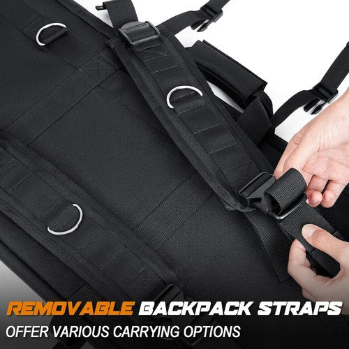 DULCE DOM Double Rifle Case - Tactical Soft Padded Backpack for Hunting & Shooting | 36-48 Inch, Heavy-Duty Storage for 2 Rifles & Pistols