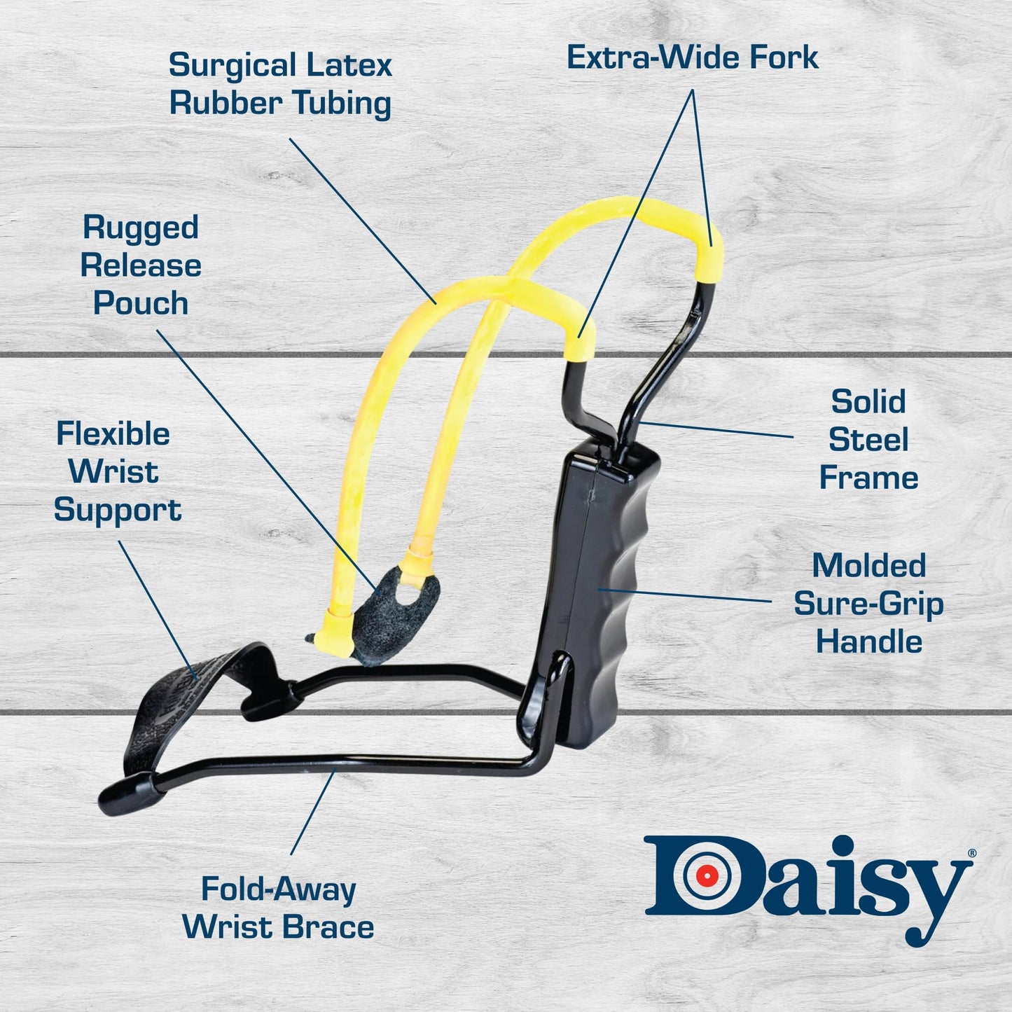 Daisy B52 Wrist Support Slingshot - Black/Yellow