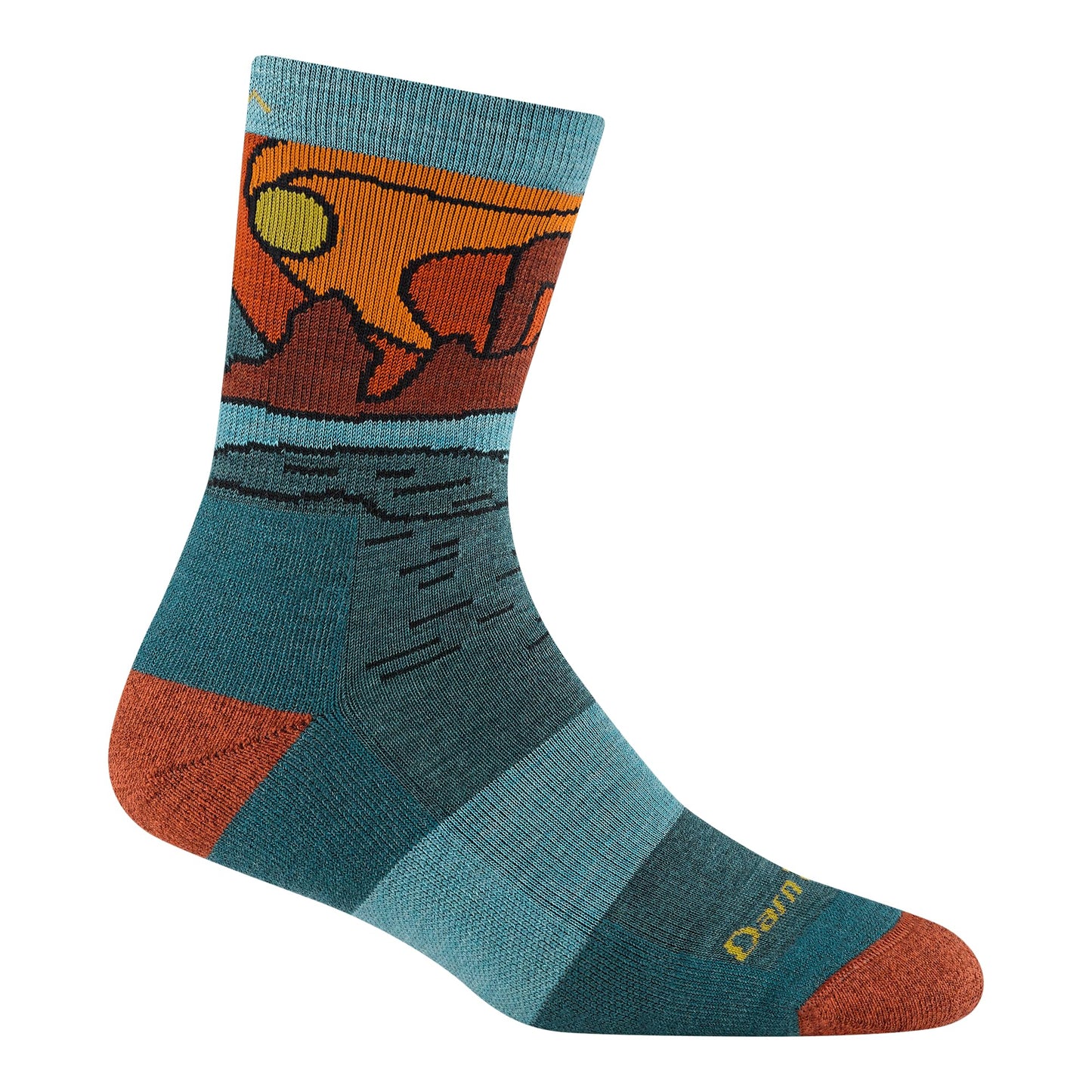 Darn Tough Vermont Celeste Micro Crew Midweight with Cushion (5023), Teal Medium