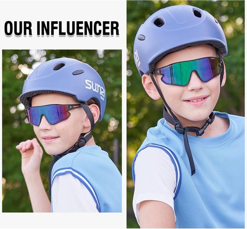 DUCO Kids Sunglasses - Lightweight TR90 Frame UV400 Protection | Youth Baseball Cycling Shades for Boys & Girls