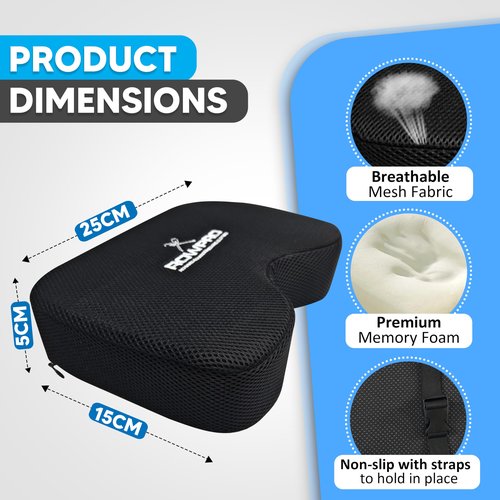 ROWPRO Memory Foam Rowing Machine Seat Cushion - Comfortable Seat Pad for Concept 2 - Ergonomic Concept 2 Rower Seat Cushion for Enhanced Support and Stability