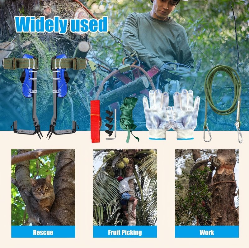 ruifengsheng Tree Climbing Gear,Tree Climbing Gear Arborist Tree Climbing Kit for Tree Work,Suitable for Felling and Picking