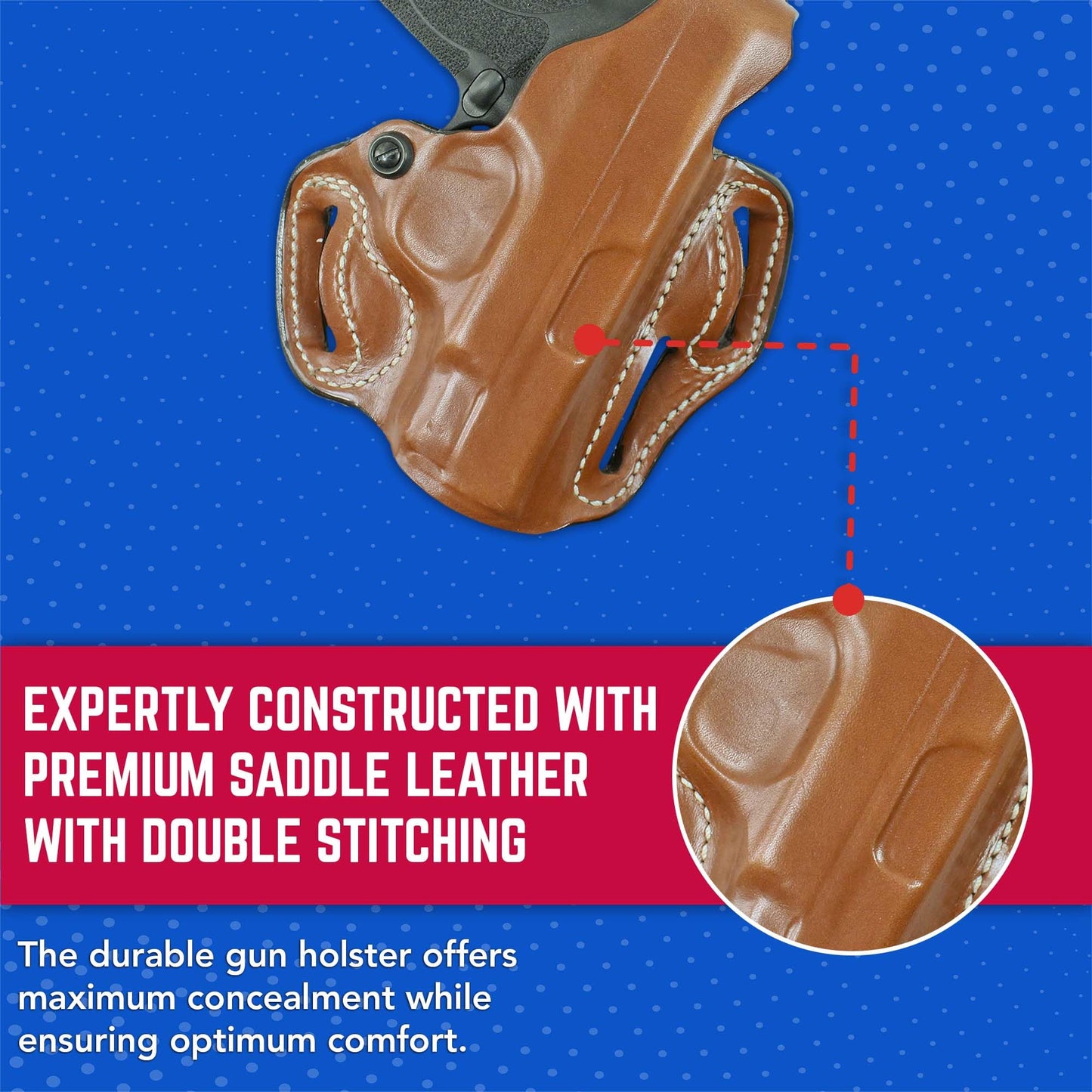 DeSantis Thumb Break Scabbard - OWB Gun Holster for Men and Women, Leather Belt Slide Holster for Pistols, Exact Molding, Secure and Highly Concealable OWB Carry