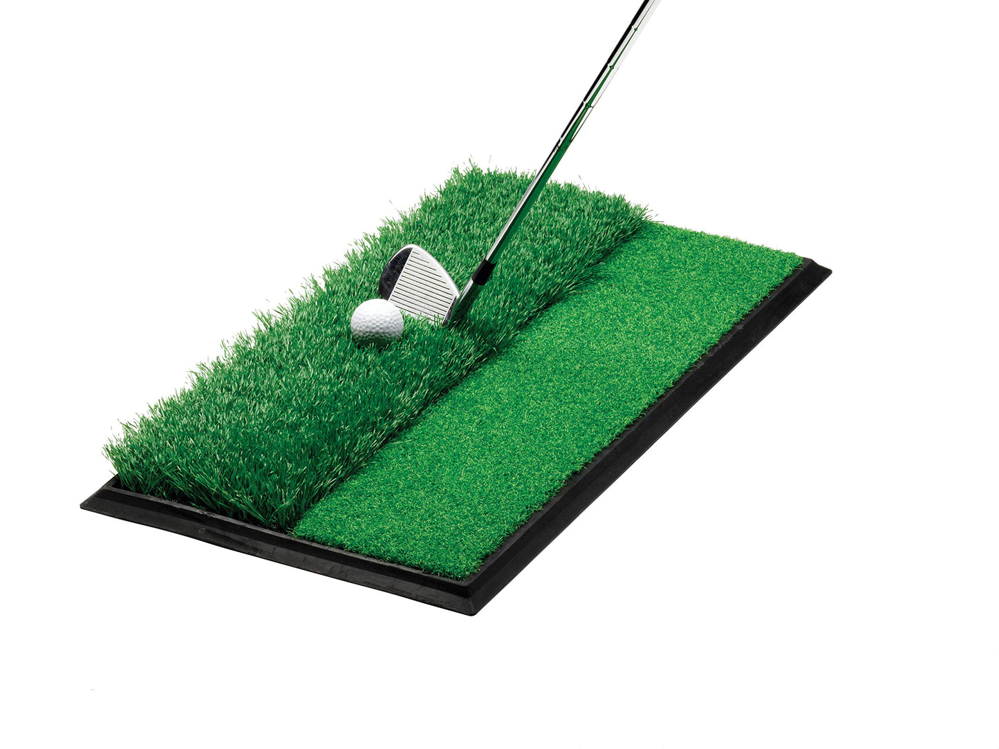 JEF WORLD OF GOLF Fairway and Rough Portable Turf Practice Mat, Green, 12" x 24"