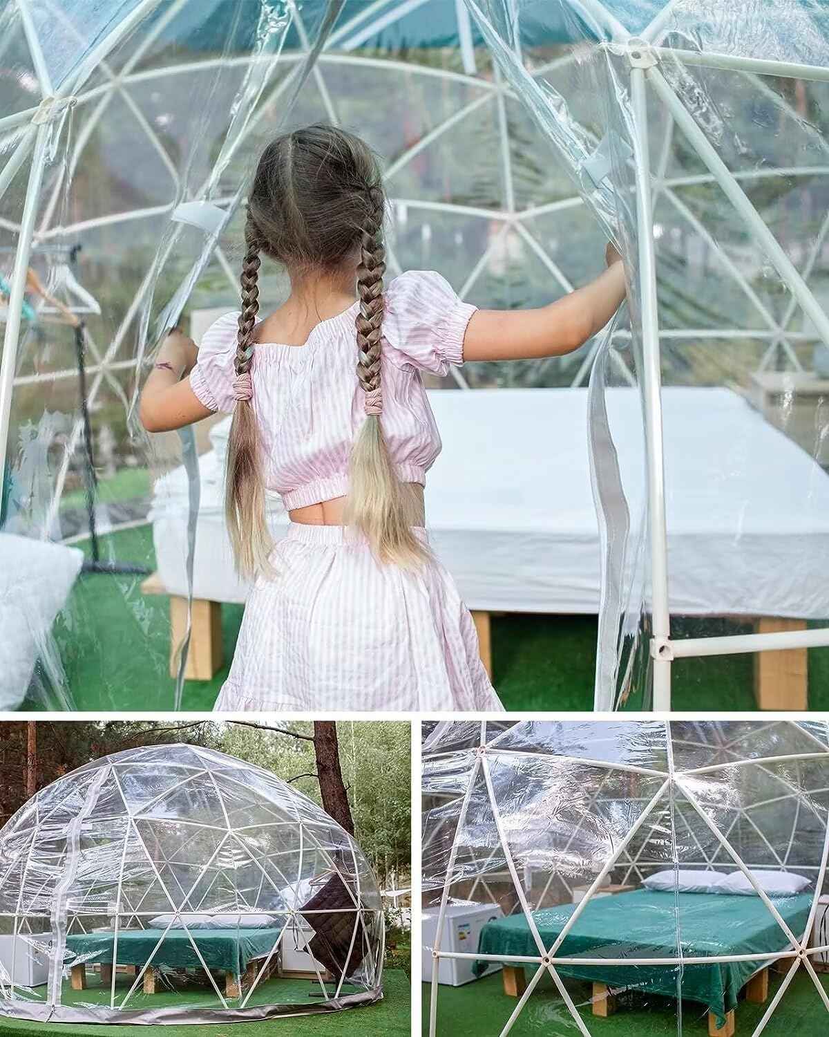 Clear Tarp 6' x 16' PVC 14 Mil Clear Tarps Heavy Duty Waterproof, 400g/m² Clear Tarps Vinyl with Grommets for Camping, Plants Greenhouse, Cars, Patio and Pavilion