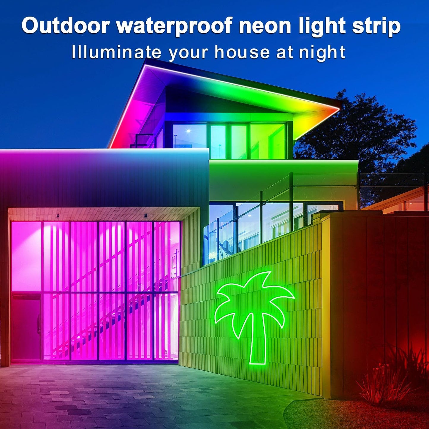 50ft RGB LED Neon Rope Lights with Remote & APP Control - Waterproof Flexible Strip for Bedroom & Outdoor Décor