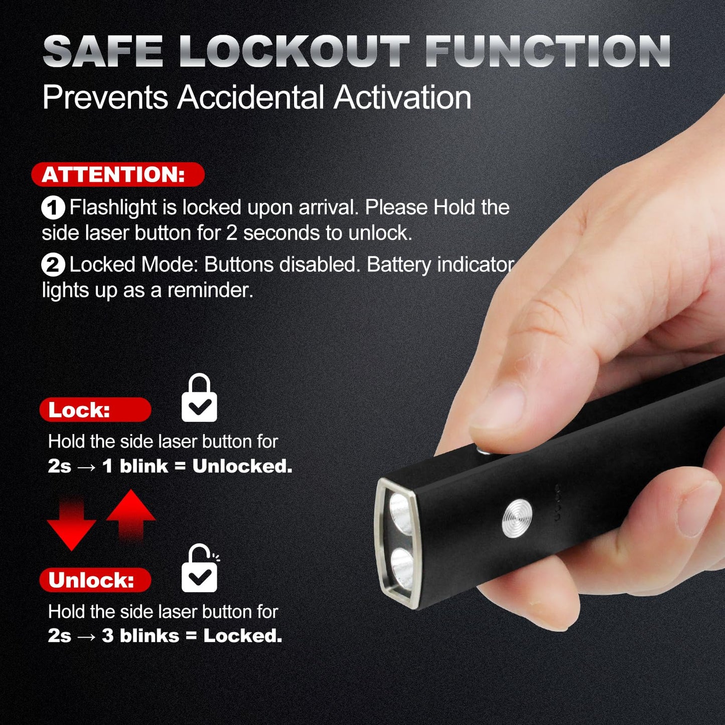 irillaNove EDC Flashlight, 1000 Lumens Pocket Flashlight with Class 1 Red Laser, UV and White LED Combo, Rechargeable Flat Flashlight for Outdoors, Emergency, Pet Urine Detection
