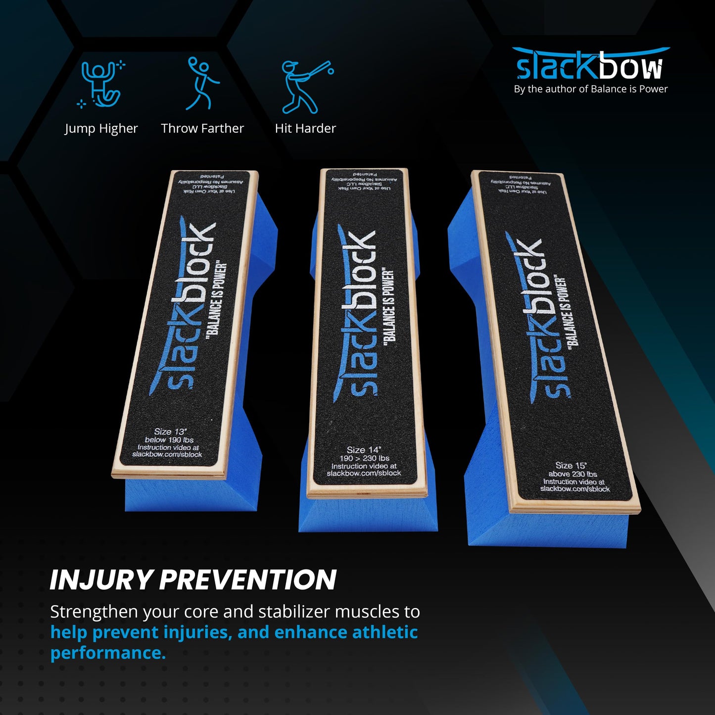 SlackBow SlackBlock Athletic Balance Trainer – Improve Balance, Stability, and Athletic Performance – Condition Your Body and Prevent Injury - Compact and Portable – 14"