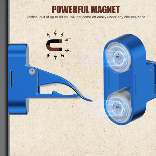 Universal Magnetic Clip Holder for Golf Cart, with Powerful Magnets and Anti-Slip Straps, Single-Handed Operation, Scratch-Resistant, Comes with a Gift Box, Specially Designed for Golfers - Blue