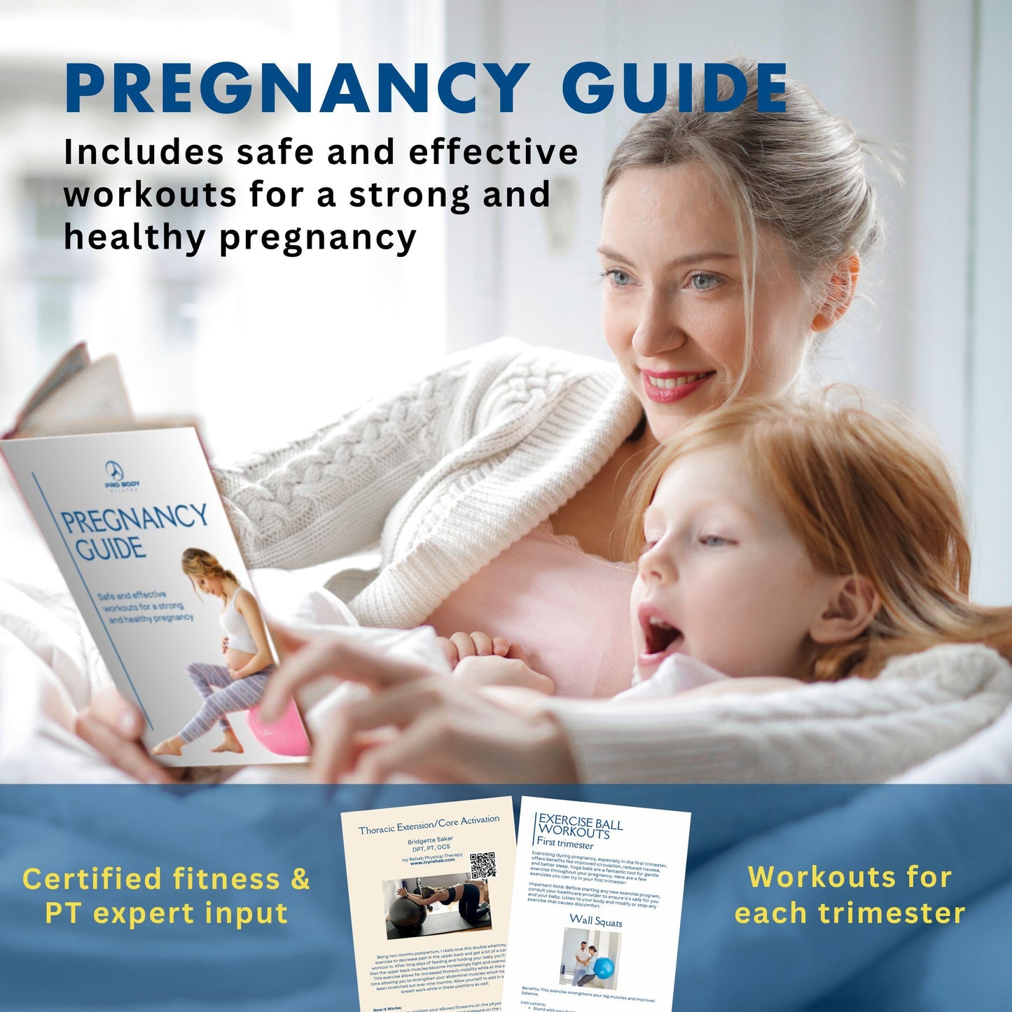 ProBody Pilates Pregnancy Ball - Yoga Ball for Pregnancy with Book, Prenatal, Labor & Postnatal Maternity Exercise (Lilac, 55 cm)