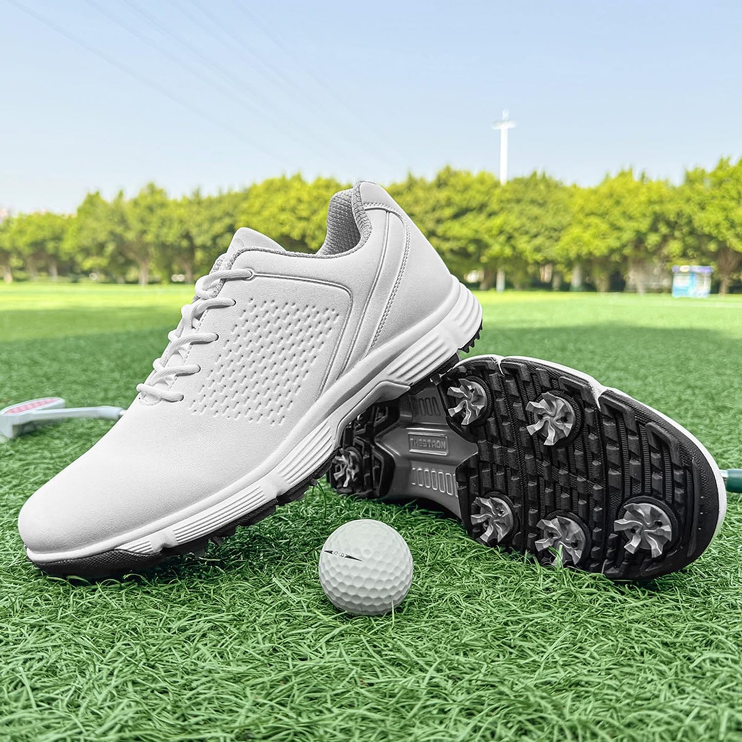 Skiennix Waterproof Golf Shoes - Spiked Sneakers for Men | Durable Outdoor Footwear for Golfers