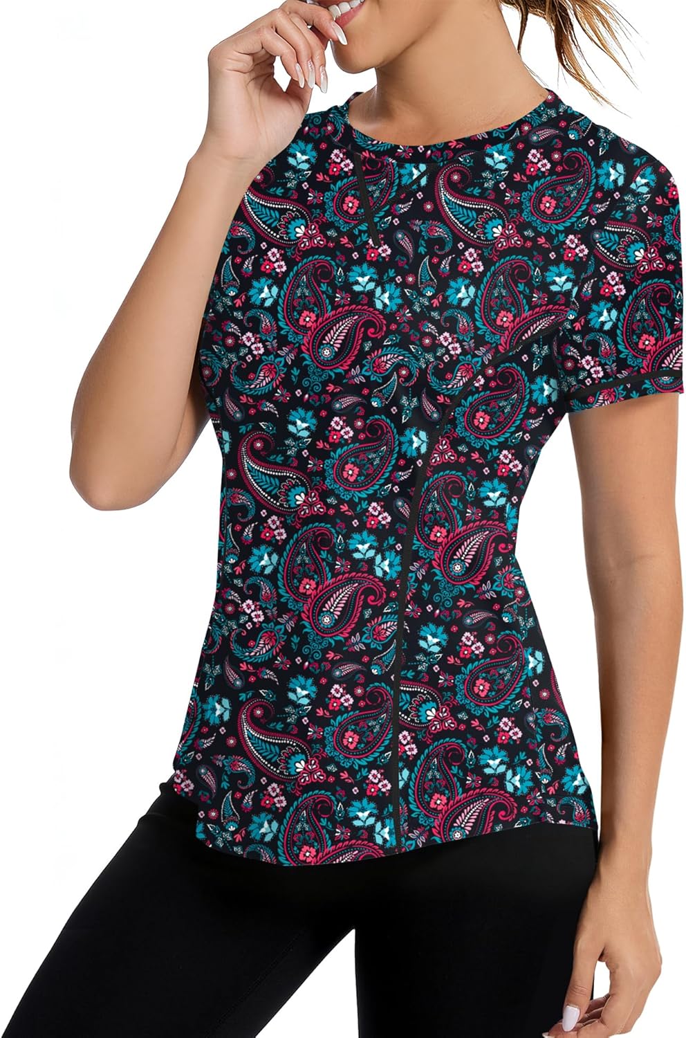 AVOOGUE Women's Quick-Dry Athletic Tops - UPF50+ Sun Protection for Gym, Hiking & Yoga