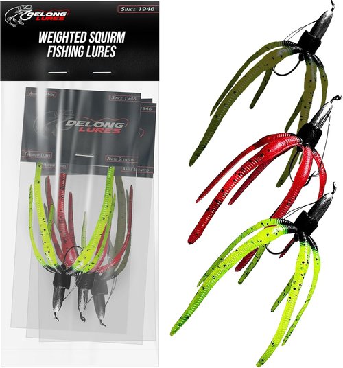 Delong Lures - Squirm Fishing Lures - Ultimate Bass Kit with Weighted Jigs & Large Swimbaits - Made in USA