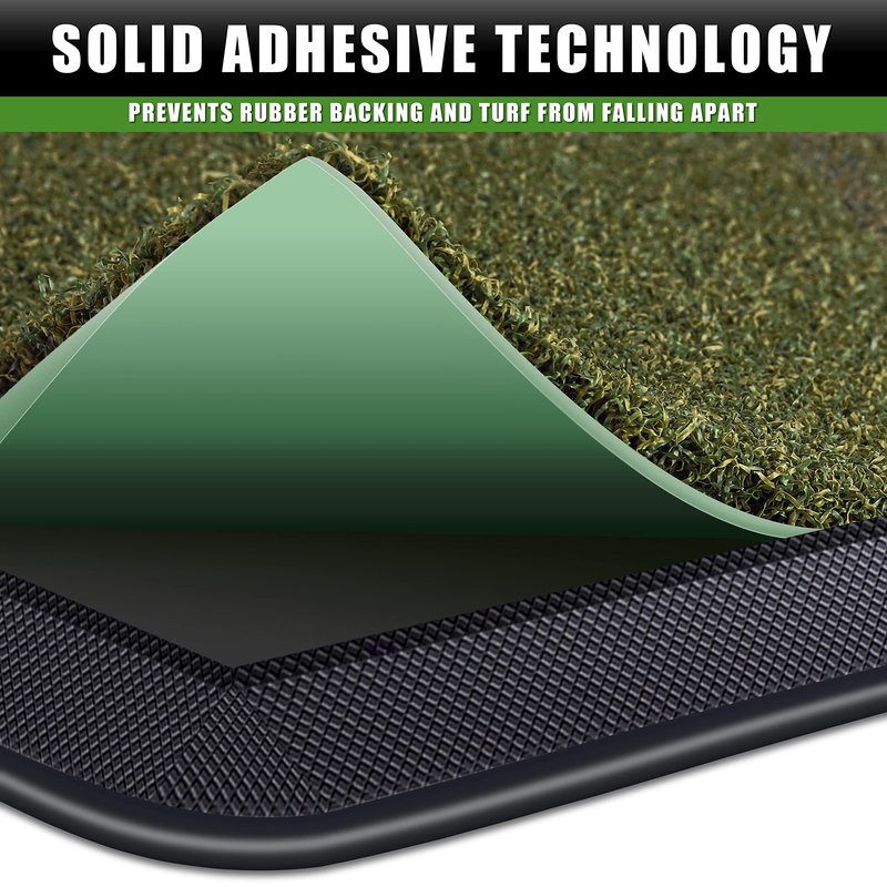 CHAMPKEY 19" x 27.5" Tri-Turf Golf Hitting Mat with Ball Tray | Solid Adhesive Technology Golf Practice Mat | High Durability and Stability Golf Mat
