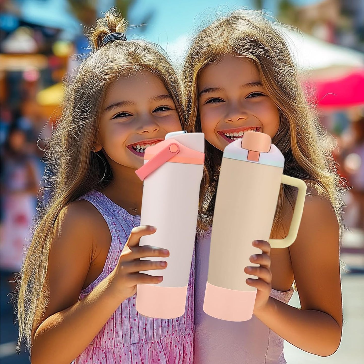 Mity Rain Silicone Protective Boots for Owala 30oz & 40oz FreeSip Sway Bottles - Light Peach, Enhances Stability & Prevents Scratches