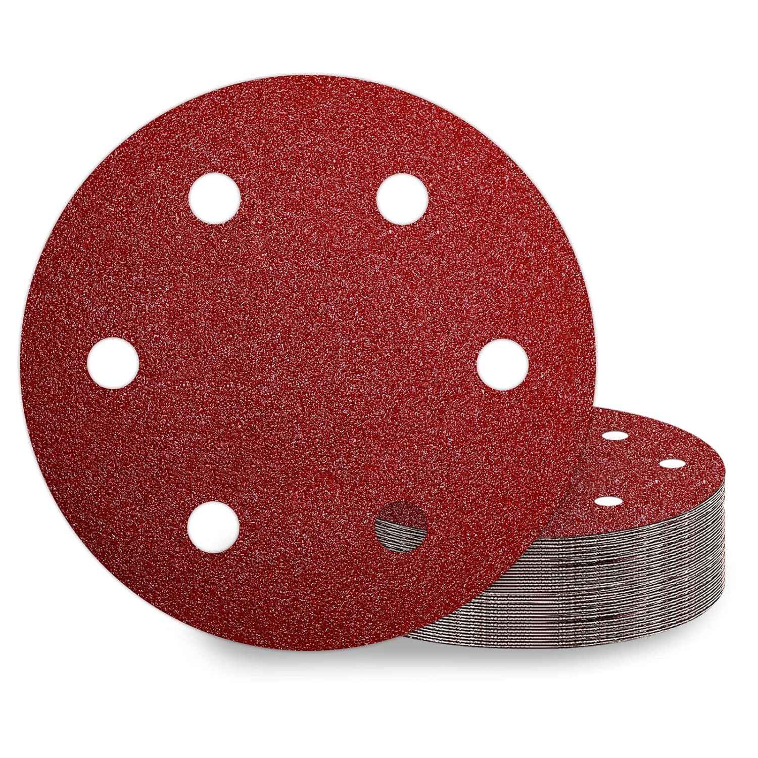 9 Inch Sanding Disc 40 Grit Hook and Loop Sandpaper for 6 Holes Drywall Sander Remove Popcorn Ceiling Sheetrock (30 PCS)