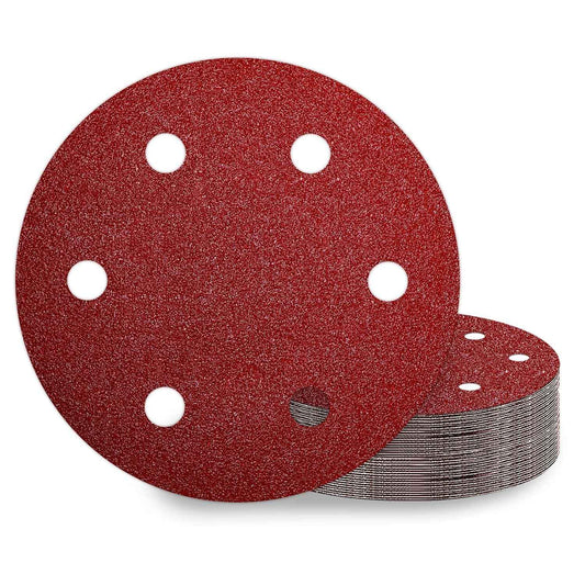 9 Inch Sanding Disc 40 Grit Hook and Loop Sandpaper for 6 Holes Drywall Sander Remove Popcorn Ceiling Sheetrock (30 PCS)