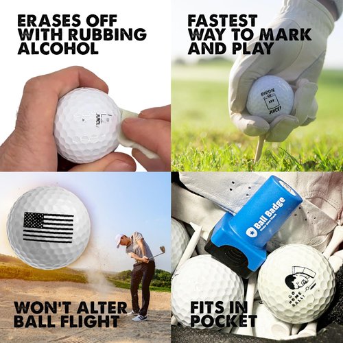 HODL 21 Ball Badge - Golf Ball Stamp (The Icon Series), Golf Ball Marker, Reusable Golf Ball Marking Tool to Identify Golf Balls (Lucky Four Leaf Clover Shamrock)
