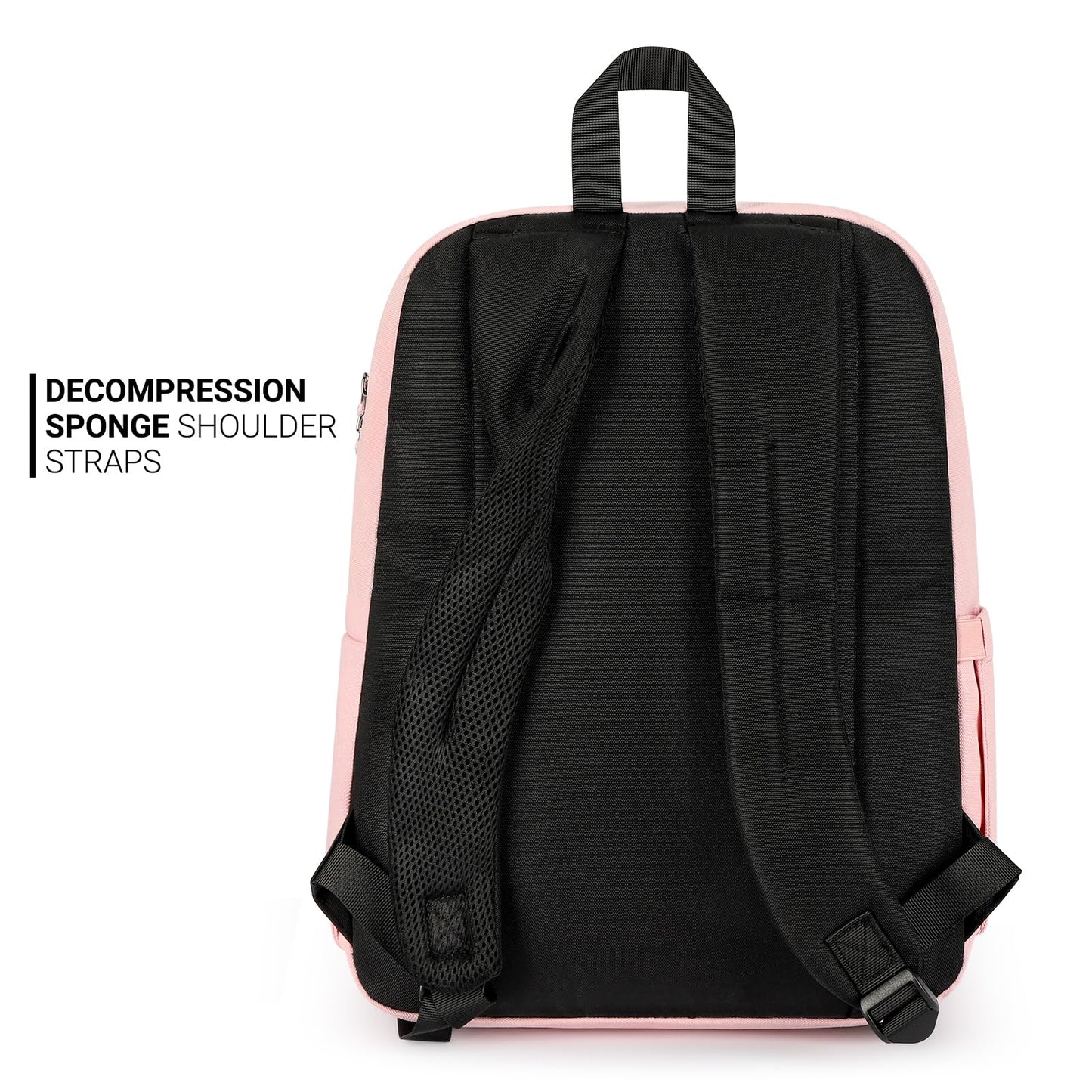 ZORFIN Simple Backpack for School Work Travel: Lightweight Bookbag for Girls and Boys - Water Resistant Backpacks for Men and Women - Red