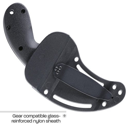 CRKT Bear Claw Fixed Blade Knife with Sheath: Hawkbill with AUS 8 Steel Blade, Glass-Reinforced Nylon Handle, 2511