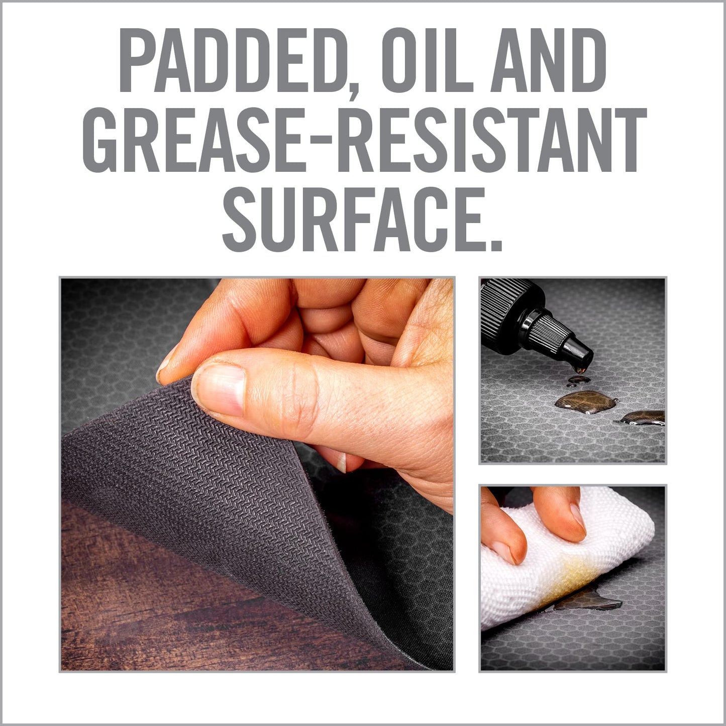 Real Avid Universal Smart Mat - 43x16”, Large Gun Cleaning Mat with Integrated Red Parts Tray, Gun Oil Resistant, Non-Slip, Padded Cleaning Mat