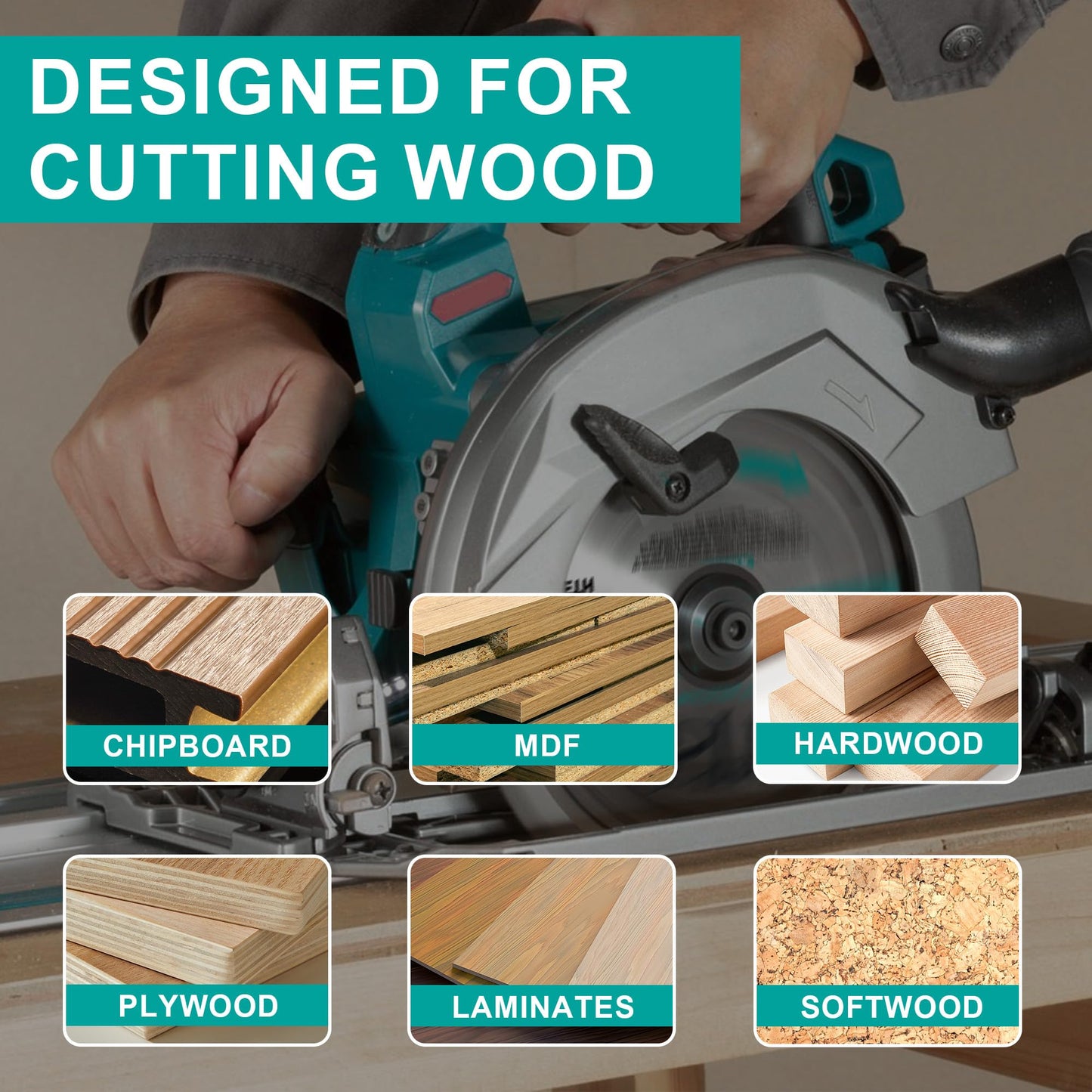 8-1/4 Inch Circular Saw Blade 60T, 5/8 Inch Arbor, Alternate Top Bevel Saw Blades for Cutting Wood, 1 Pack