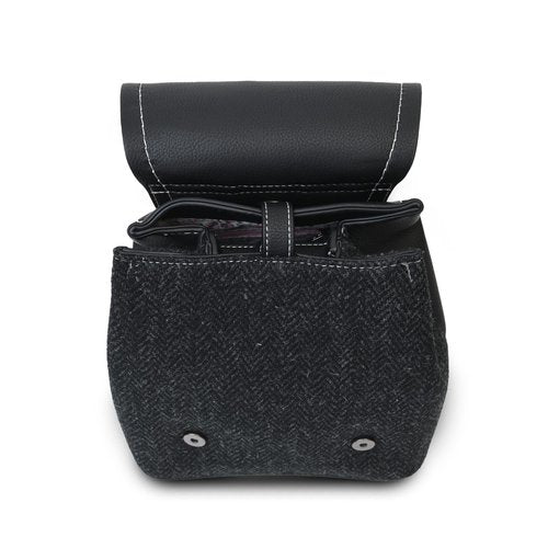 SNOW PAW Harris tweed The Mini Jura Backpack, Black Herringbone, Mini
