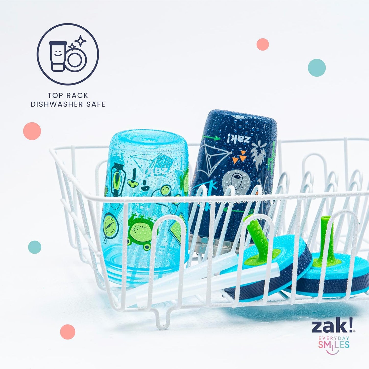 Zak Designs Kelso Tumbler Set - Leak-Proof Kids' Camping Cups with Straw | 3-Piece Non-BPA Bundle