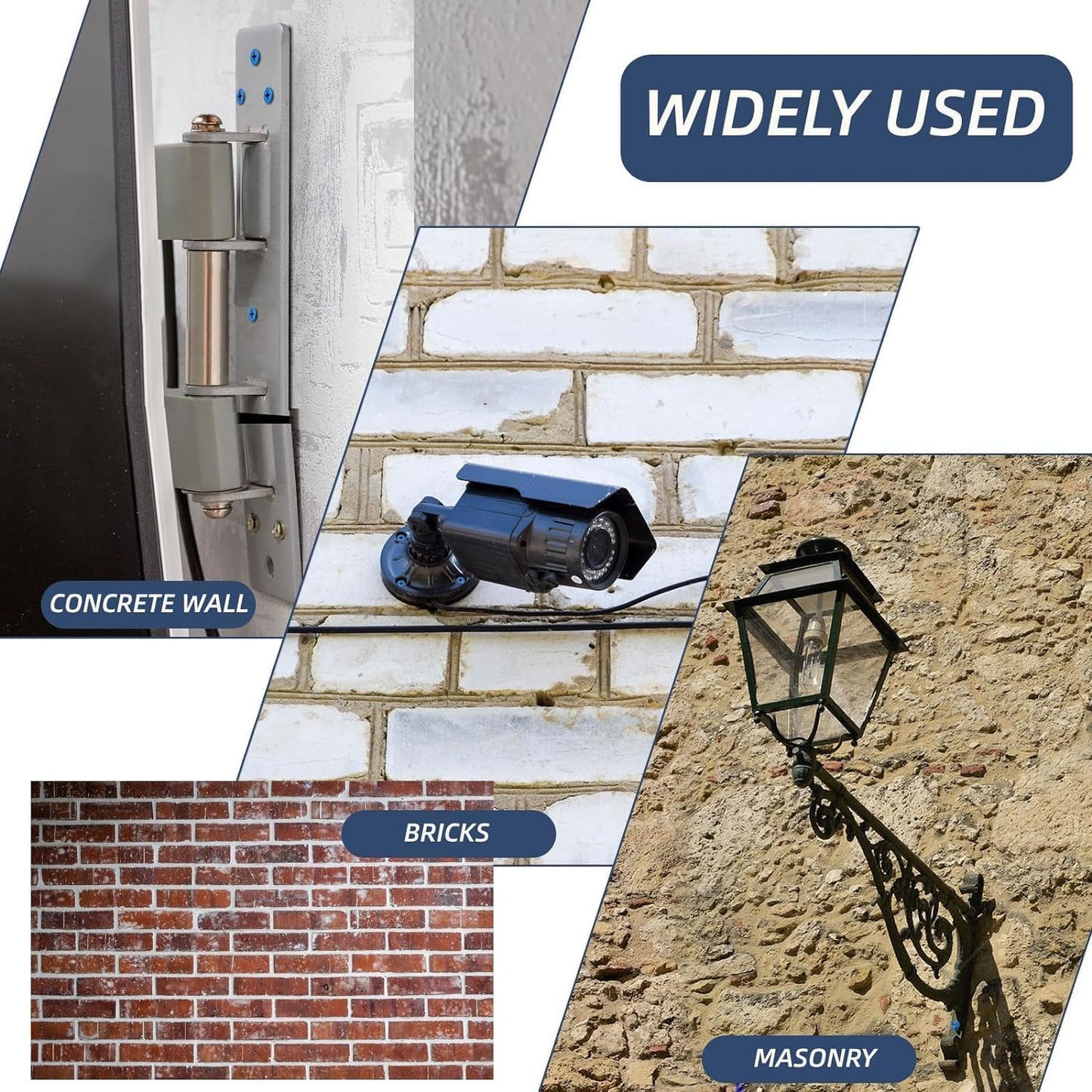 Krysay 53Pcs 1/4 x 1-3/4 in Concrete Screws with Drill bits,Masonry Screws for Concrete Assortment Kit,Hex Head Block Cement Stacoo Screws and Anchors,Diamond Point,Blue Coated(1LB)