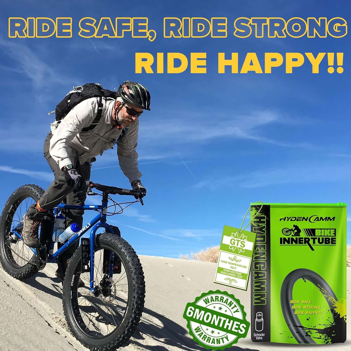 Skiennix Fat Tire Tubes - 20"/26" E-Bike Bicycle Tubes with AV 32mm Schrader Valve & 2 Tire Levers