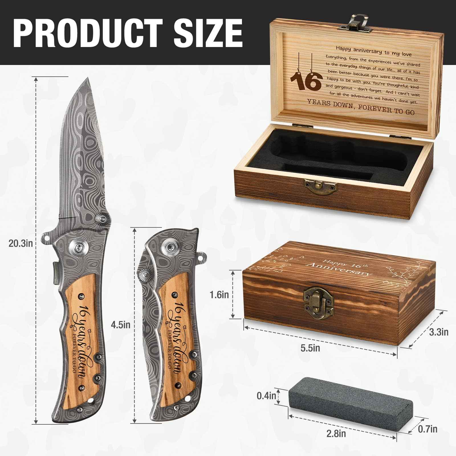 GiveGreatGift 16th Gifts Wax Wedding Anniversary for Men 16 years Marriage Keepsake for Him Husband