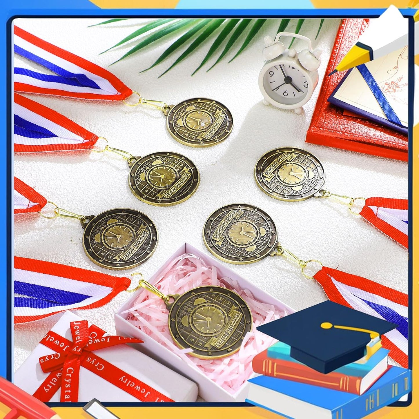 Quelay Gold Medals - 30 Pcs 2'' Award Trophies with Neck Ribbons for Kids & Adults | Graduation & Competitions