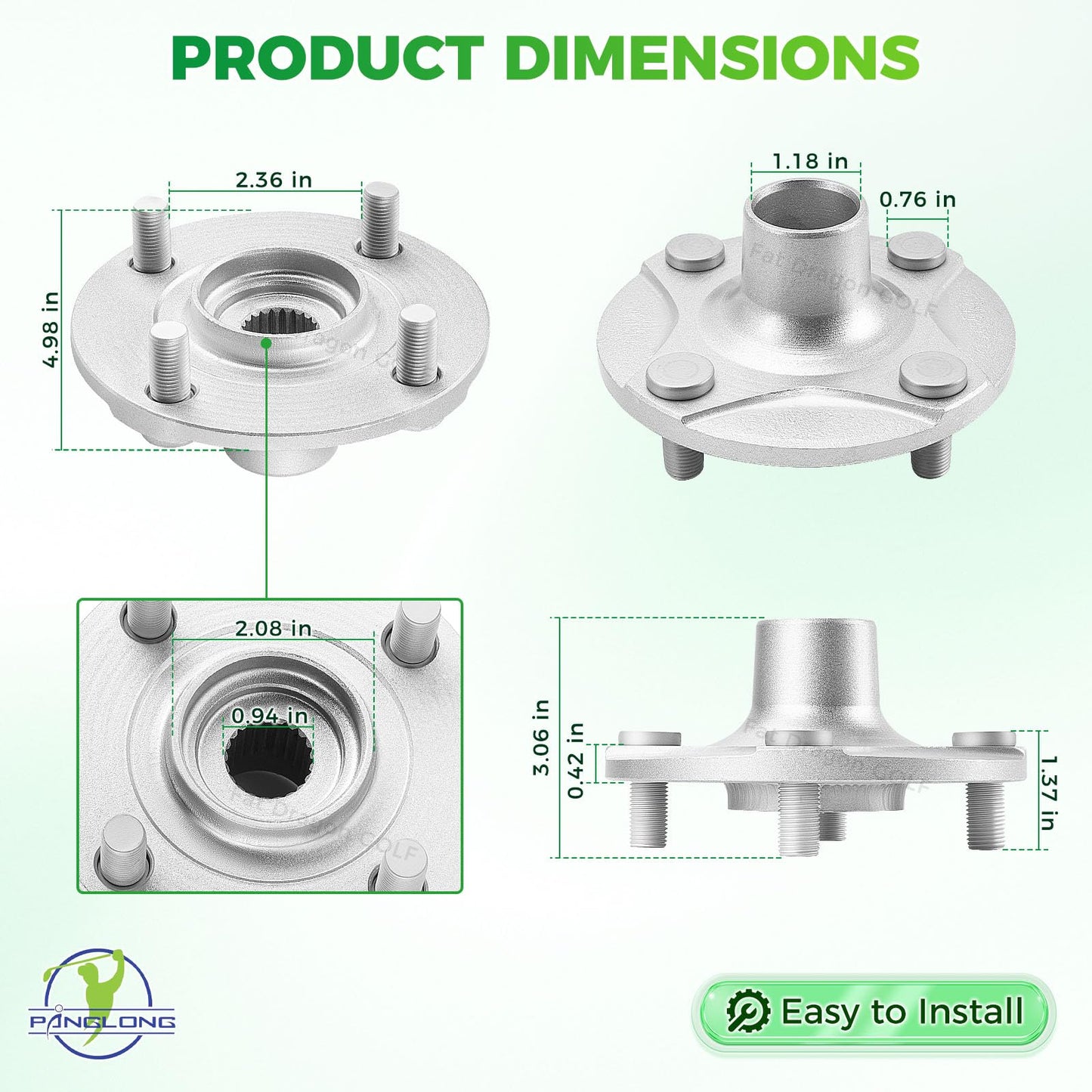 Panglong Golf Cart Rear Wheel Hub, Compatible with Yamaha Golf Cart Hub, Suitable for Yamaha G29 Drive Gas and Electric Golf Cart, OEM# JW1-F53T0-09-00 JW1-G6542-00-00